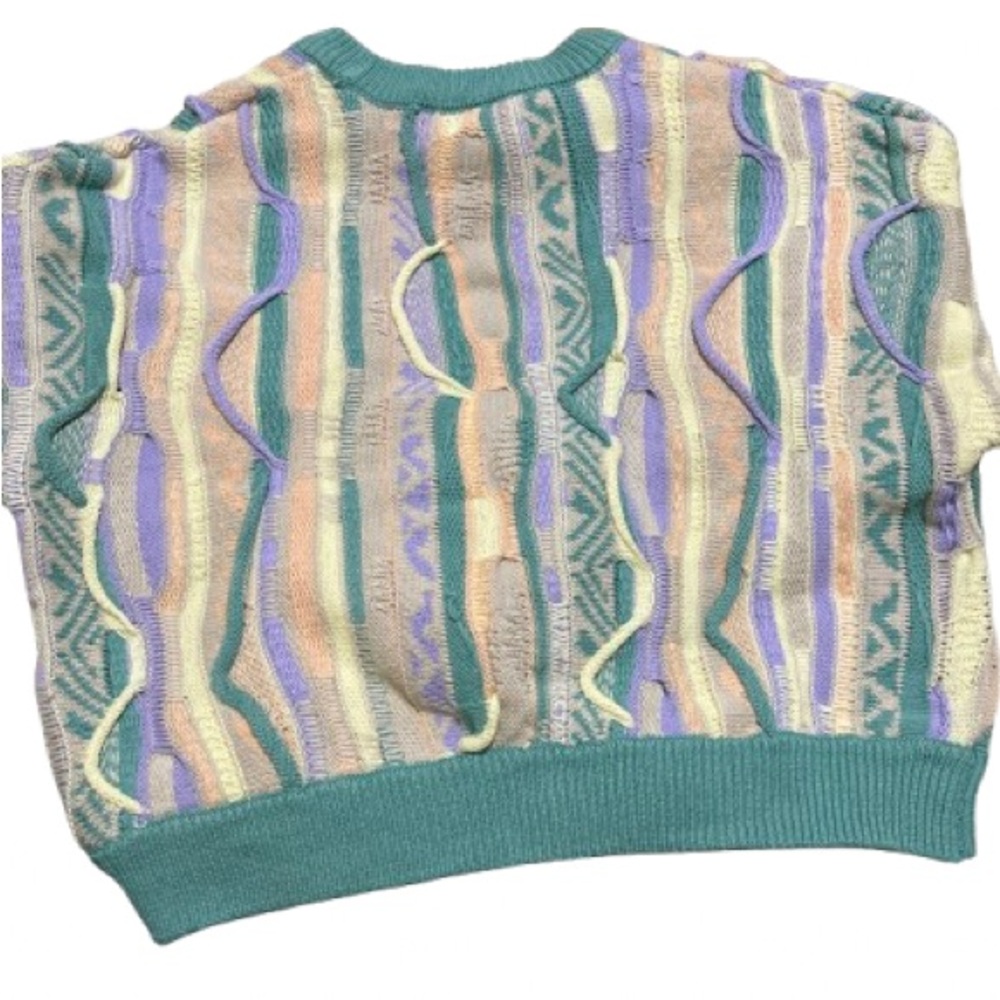 Forever 21 Pastel COOGI style knit Striped Crewneck Sweater - Picture 3 of 4